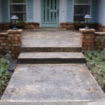 Stamped Concrete entry patio and steps at a Glenn lakefront home